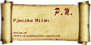 Pjeczka Milán névjegykártya